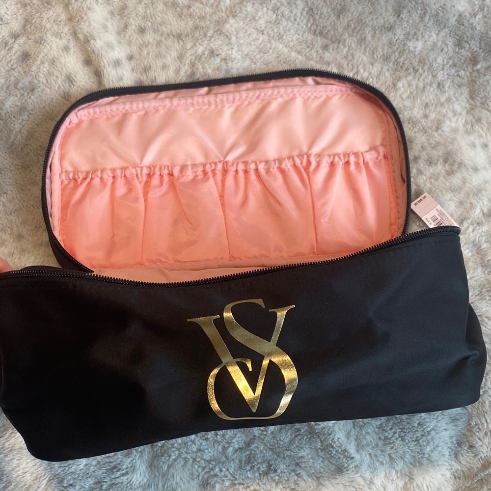 Victoria's Secret Black Pouch with Gold Logo